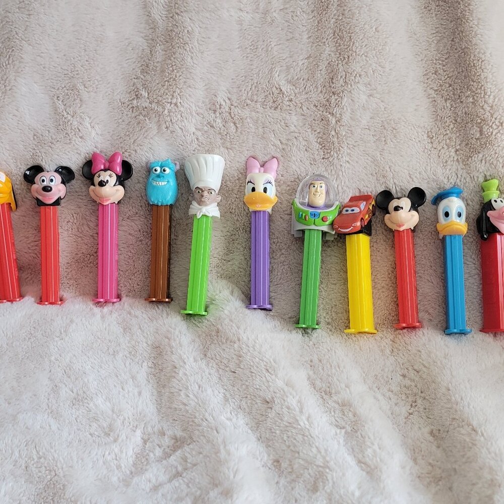 VTG Disney Pez Candy Dispenser Lot of 11 - Mickey Pluto Goofy Sully Buzz Cars